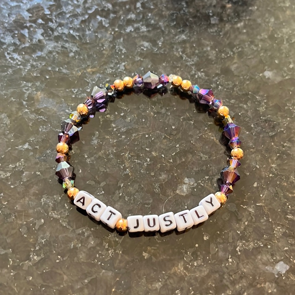 Beautiful Handmade‎ Word Bracelet ACT JUSTLY *wear solo or stack with more!!*